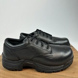 New Mens Carolina CA9538 Black Leather Oxford‎ Composite Toe Shoes Sz 9 2E